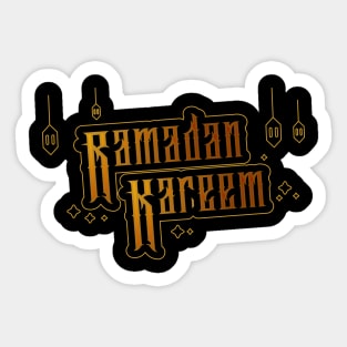 ramadan kareem gold with grain effect custom lettering background Sticker